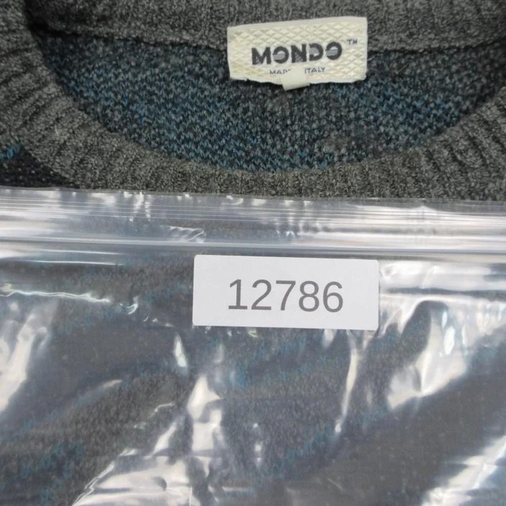 Vintage Mondo Italy Men XL Wool Dragon Zebra Graphic Sweater 80s 90s Hip Hop